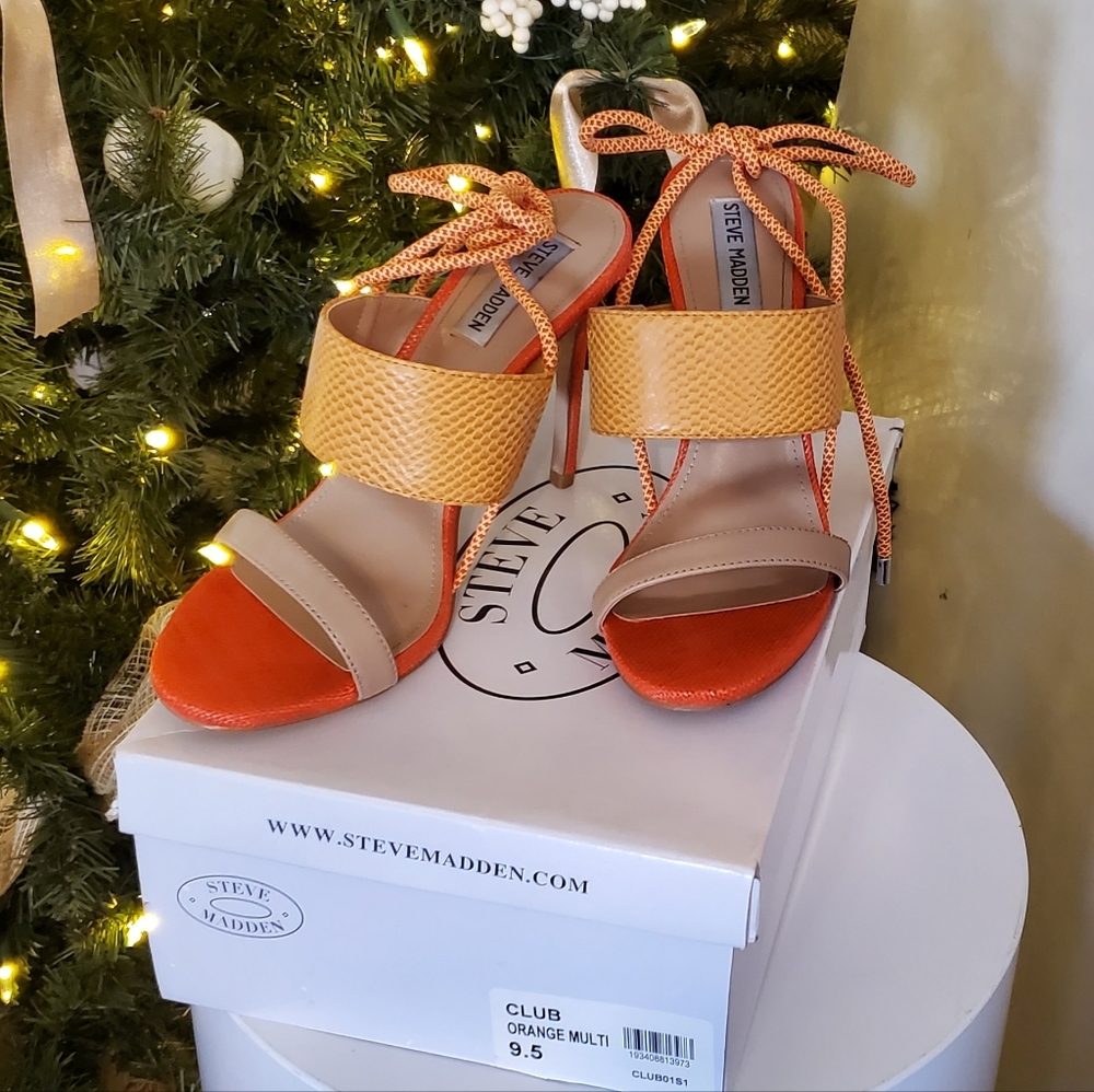 9.5 orange Steve madden heels